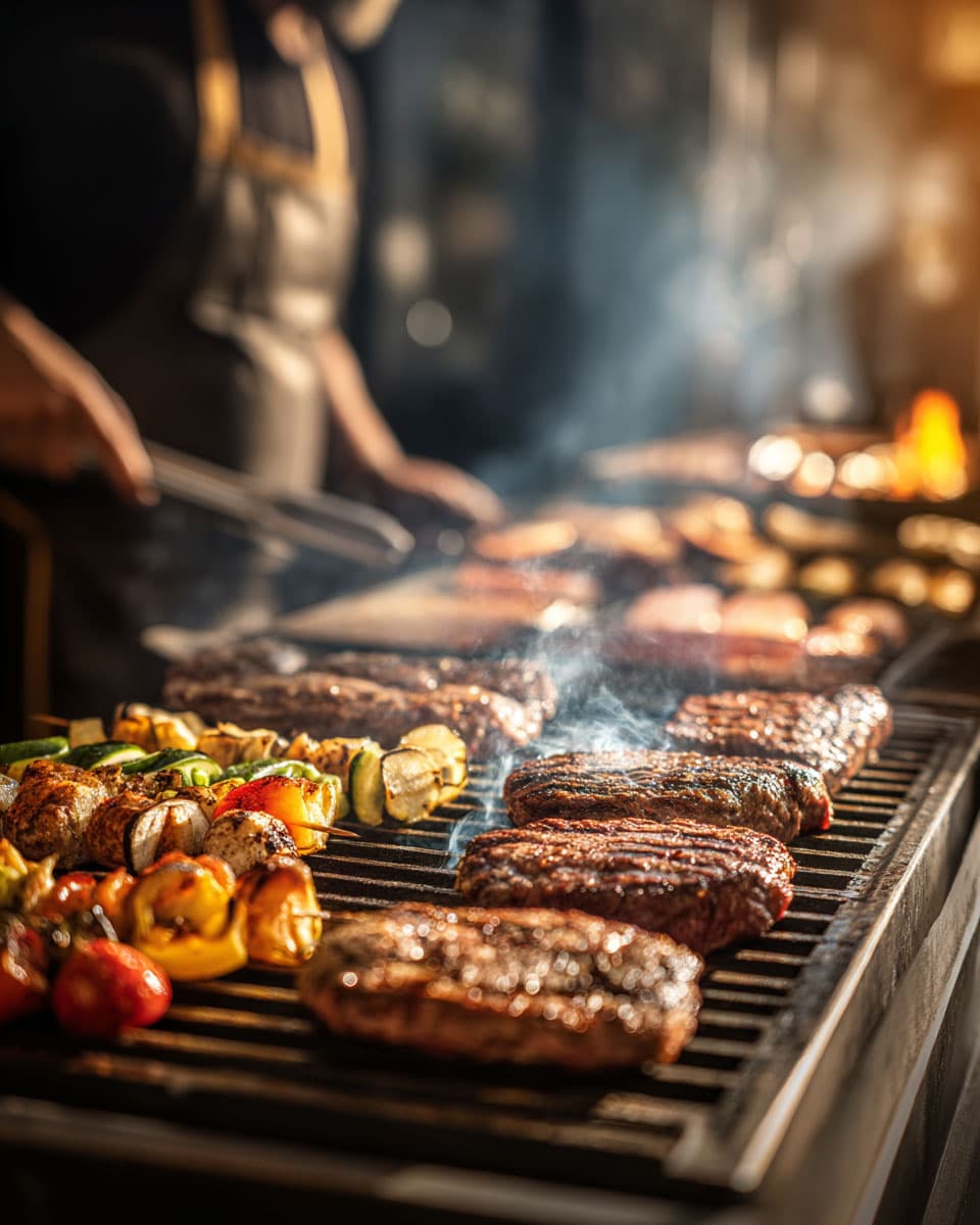 Live-Grillmeister beim BBQ-Catering